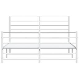 Berkfield Home Metal Bed Frame with Headboard & Footboard White 135x190 cm Double - thumbnail 6
