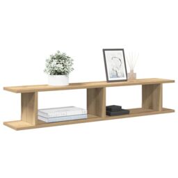 Berkfield Home Wall Shelves 2 pcs Artisan Oak 105x18x20 cm Engineered Wood in Brown - Size: 105 x 18 x 20 cm - thumbnail 1