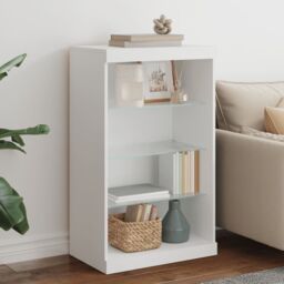 Berkfield Home Sideboard with LED Lights White 60.5x37x100 cm - thumbnail 1
