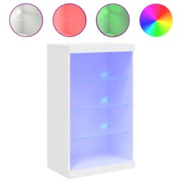 Berkfield Home Sideboard with LED Lights White 60.5x37x100 cm - thumbnail 2