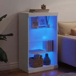 Berkfield Home Sideboard with LED Lights White 60.5x37x100 cm - thumbnail 4