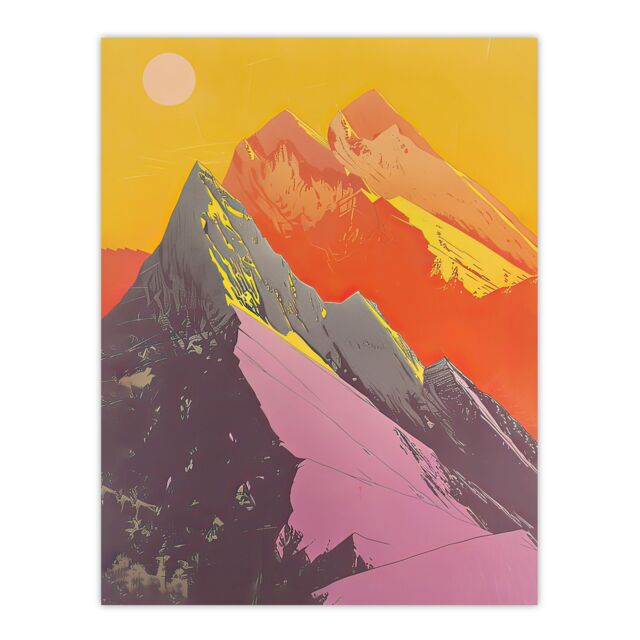 "Artery8 Dolomites Mountains Alps Peaks Summer Hike Sun Wall Art Print - Size: W24"" x H32""" - image 1