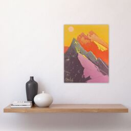 "Artery8 Dolomites Mountains Alps Peaks Summer Hike Sun Wall Art Print - Size: W24"" x H32""" - thumbnail 4