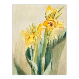 Artery8 Hannah Borger Overbeck Framed Wall Art Yellow Canna Lily Flowers in Beige - Size: A4 - thumbnail 3