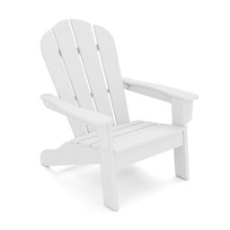 Gymax Adirondack Chair All-Weather HDPE Toddler Lawn Chair For 3-8 Years in White - thumbnail 1