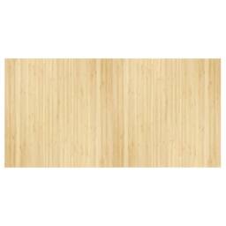 Berkfield Home Rug Rectangular Light Nature 100x200 cm Bamboo in Beige - Size: Medium