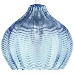 Wyld and Coco Pendant Lamp - Blue Glass Bell Shade Retro Hanging Light - thumbnail 2