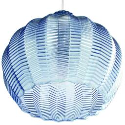 Wyld and Coco Pendant Lamp - Blue Glass Bell Shade Retro Hanging Light - thumbnail 5
