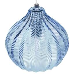 Wyld and Coco Pendant Lamp - Blue Glass Bell Shade Retro Hanging Light - thumbnail 4