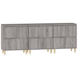 Berkfield Home Sideboards 3 pcs Grey Sonoma 60x35x70 cm Engineered Wood - Size: 60 x 35 x 70 cm - thumbnail 6