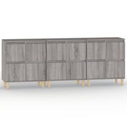 Berkfield Home Sideboards 3 pcs Grey Sonoma 60x35x70 cm Engineered Wood - Size: 60 x 35 x 70 cm - thumbnail 2