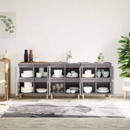 Berkfield Home Sideboards 3 pcs Grey Sonoma 60x35x70 cm Engineered Wood - Size: 60 x 35 x 70 cm - thumbnail 3