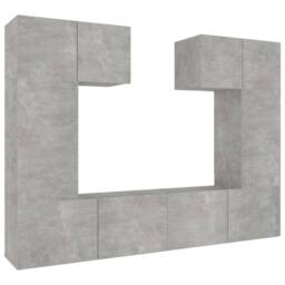 Berkfield Home 6 Piece TV Cabinet Set Concrete Grey Engineered Wood - thumbnail 1