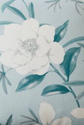 Dreams & Drapes 'Eve' Filled 100% Cotton Cushion With Modern Floral Print in Duck Egg Blue - Size: 43 cm x 43 cm - thumbnail 2