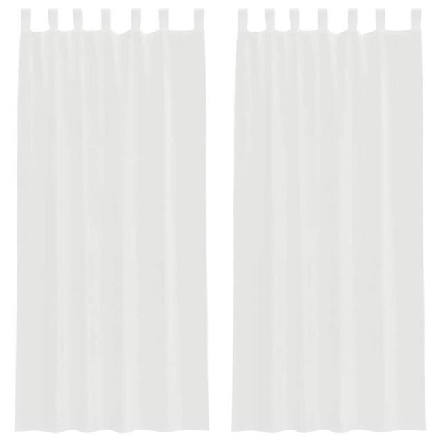 Berkfield Home Voile Curtains with Loops 2 pcs White 140x245 cm - image 1