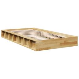 Berkfield Home Bed Frame without Mattress 75x190 cm Solid Wood Oak in Light Oak - thumbnail 3