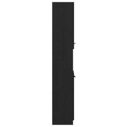Berkfield Home Modern Black Oak Bathroom Cabinet - 32x34x188.5 cm, Made from Eng - Size: 32x34x188.5 cm - thumbnail 7