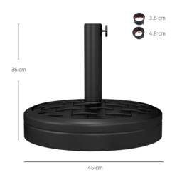 OUTSUNNY 18kg Heavy Duty Concrete Umbrella Parasol Base for Outdoor Patio Umbrella Black - thumbnail 3