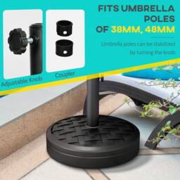 OUTSUNNY 18kg Heavy Duty Concrete Umbrella Parasol Base for Outdoor Patio Umbrella Black - thumbnail 4
