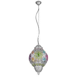 Netlighting Gelasius Pendant Ceiling Light Silver Colored 1x E27 - thumbnail 2