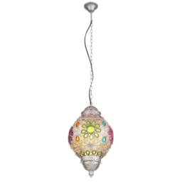 Netlighting Gelasius Pendant Ceiling Light Silver Colored 1x E27