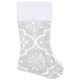 Berkfield Home Luxury Christmas Tree Skirt with Sock White 122 cm Fabric in Light Grey - thumbnail 4