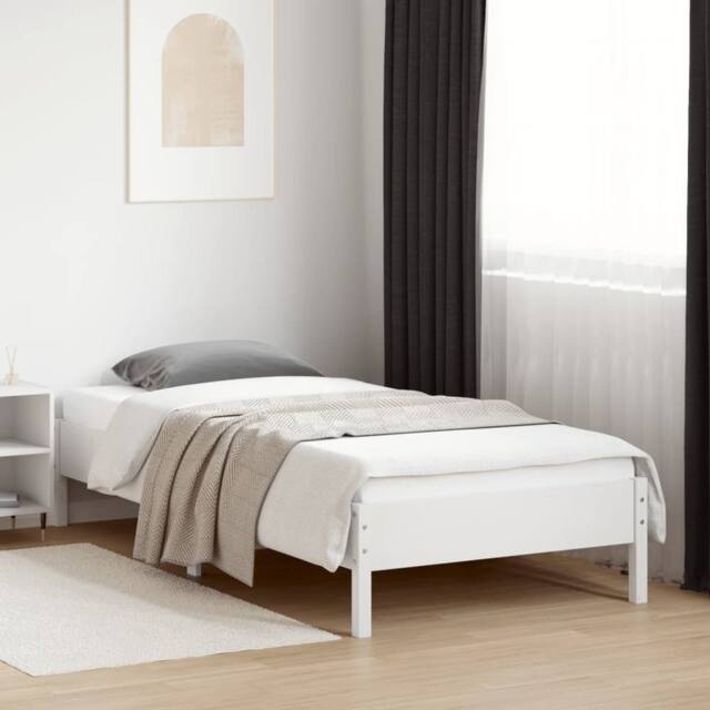 Berkfield Home Beautiful Bed Frame without Mattress White 90x200 cm Solid Wood Pine - image 1