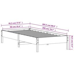 Berkfield Home Beautiful Bed Frame without Mattress White 90x200 cm Solid Wood Pine - thumbnail 9