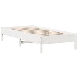 Berkfield Home Beautiful Bed Frame without Mattress White 90x200 cm Solid Wood Pine - thumbnail 6
