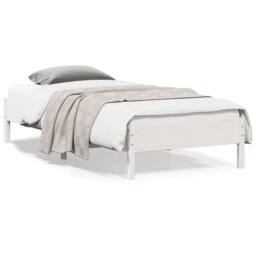 Berkfield Home Beautiful Bed Frame without Mattress White 90x200 cm Solid Wood Pine - thumbnail 2