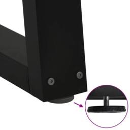 Berkfield Home Modern Dining Table Legs V-Shape 2 pcs Black 50x(42-43.3) cm Steel - thumbnail 9