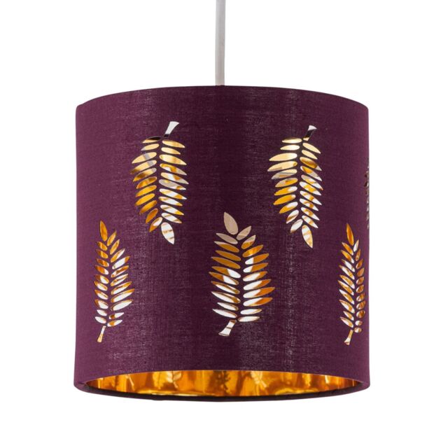 First Choice Lighting Fern - Burgundy Cut Out 15.5cm Table Lamp Shade - image 1