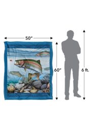 JQ Licensing Trout Fishing Scene Silky Touch Super Soft Throw Blanket 152 X 127 cm in White - thumbnail 5