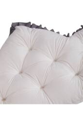 Living and Home Crown-Shaped Ruffled Bed Headboard Pillow in White - Size: Small - thumbnail 6