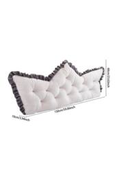 Living and Home Crown-Shaped Ruffled Bed Headboard Pillow in White - Size: Small - thumbnail 8