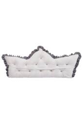 Living and Home Crown-Shaped Ruffled Bed Headboard Pillow in White - Size: Small - thumbnail 5