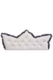 Living and Home Crown-Shaped Ruffled Bed Headboard Pillow in White - Size: Small - thumbnail 4