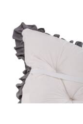 Living and Home Crown-Shaped Ruffled Bed Headboard Pillow in White - Size: Small - thumbnail 7