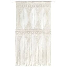 Berkfield Home Macrame Curtain 140x240 cm Cotton in Cream - thumbnail 2