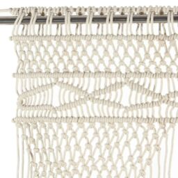 Berkfield Home Macrame Curtain 140x240 cm Cotton in Cream - thumbnail 3