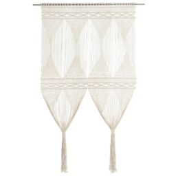 Berkfield Home Macrame Curtain 140x240 cm Cotton in Cream