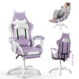 NESTLUNE Purple Gaming Chair with Cat Ears - Size: 100 cm x 15 cm - thumbnail 2