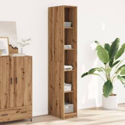 Berkfield Home Wardrobe Artisian Oak 30x50x200 cm Engineered Wood in Brown - Size: 30 x 50 x 200 cm - thumbnail 2