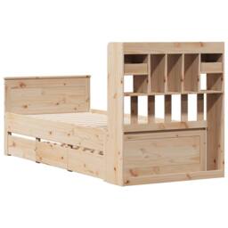 Berkfield Home Bookcase Bed without Mattress 90x200 cm Solid Wood Pine in Light Brown - thumbnail 6