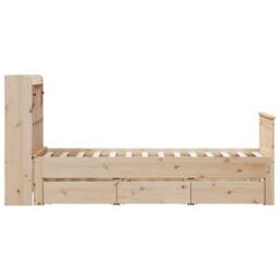 Berkfield Home Bookcase Bed without Mattress 90x200 cm Solid Wood Pine in Light Brown - thumbnail 5