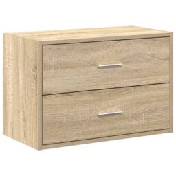 Berkfield Home Durable Cabinet with 2 Drawers Sonoma Oak 60x31x40 cm Engineered Wood in Light Tan - Size: 60 x 31 x 40 cm - thumbnail 3