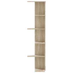 Berkfield Home Wall Corner Shelf Sonoma Oak 36.5x36.5x140 cm Engineered Wood in Brown - thumbnail 4