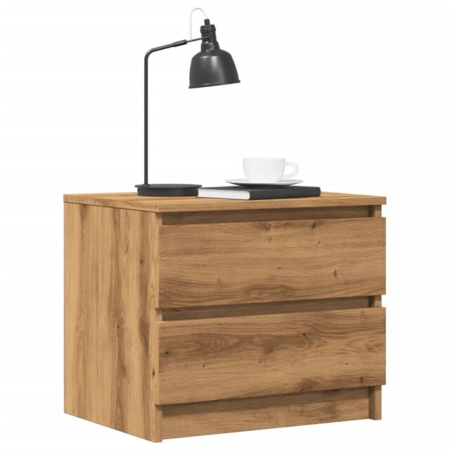 Berkfield Home Bedside Cabinets 2 pcs Artisan Oak 50x40x43.5 cm Engineered Wood in Brown - image 1