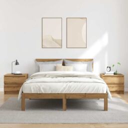 Berkfield Home Bedside Cabinets 2 pcs Artisan Oak 50x40x43.5 cm Engineered Wood in Brown - thumbnail 3