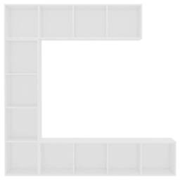 Berkfield Home 3 Piece Book/TV Cabinet Set White 180x30x180 cm - Size: 180 x 30 x 180 cm - thumbnail 4